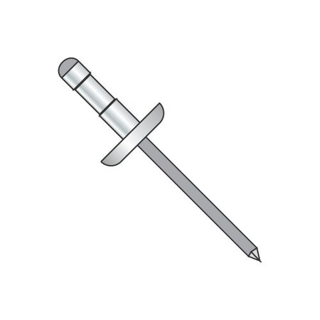 Newport Fasteners Multi-Grip Rivets, Dome Head Head, 3/16" Dia., Aluminum Body, 5000 PK 798886